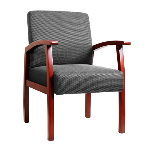 TygerClaw Ergonomic Mid-Back Fabric Guest Chair - Grey