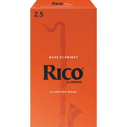 Rico Bass Clarinet Reeds - #2.5, 25 Box