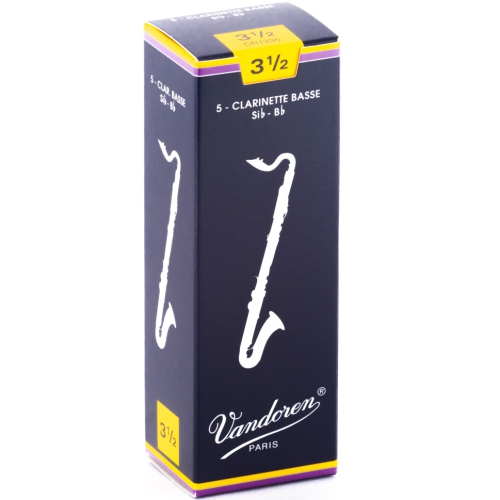 Vandoren Traditional Bass Clarinet Reeds - #3.5, 5 Box