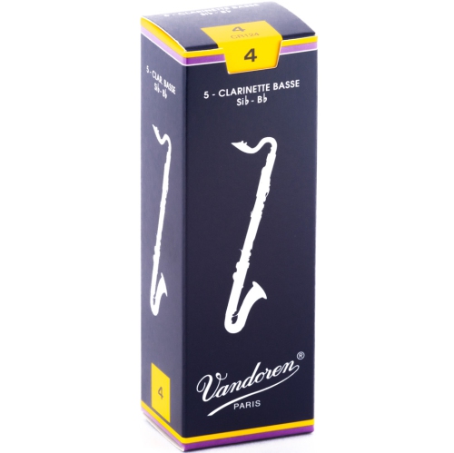 Vandoren Traditional Bass Clarinet Reeds - #4, 5 Box