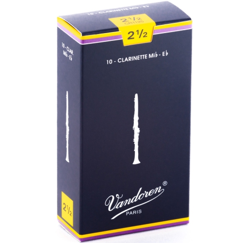Vandoren Traditional Eb Clarinet Reeds - #2.5, 10 Box