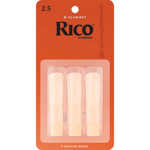 Rico Bb Clarinet Reeds - #2-1/2, 3 Pack