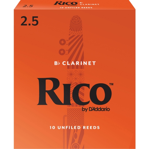 Rico Bb Clarinet Reeds - #2.5, 10 Box