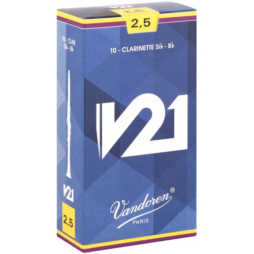 Vandoren V21 Bb Clarinet Reeds - #2.5, 10 Box