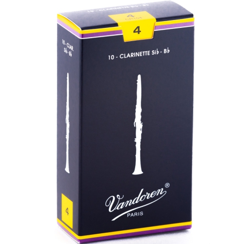 Vandoren Traditional Bb Clarinet Reeds - #4, 10 Box