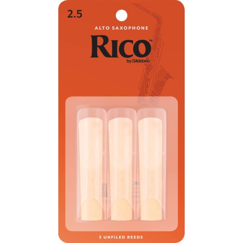 Rico Alto Saxophone Reeds - #2.5, 3 Pack
