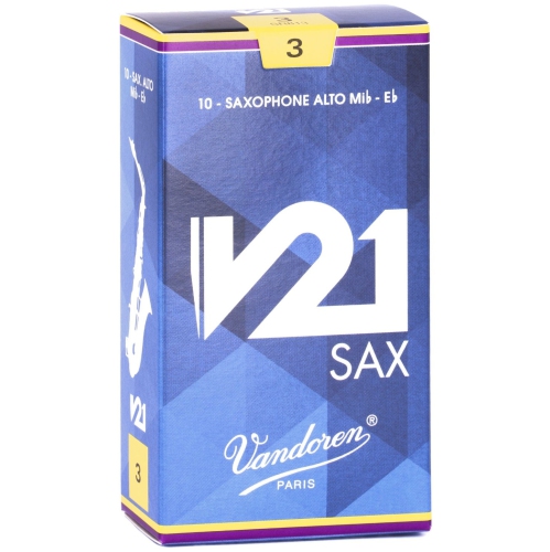 Vandoren V21 Alto Saxophone Reeds - #3, 10 Box