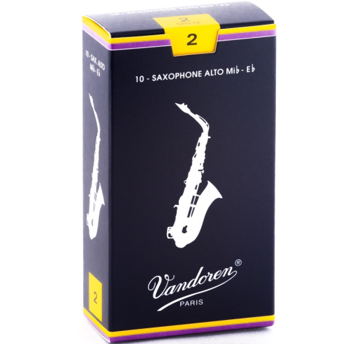 Vandoren Traditional Alto Saxophone Reeds - #2, 10 Box