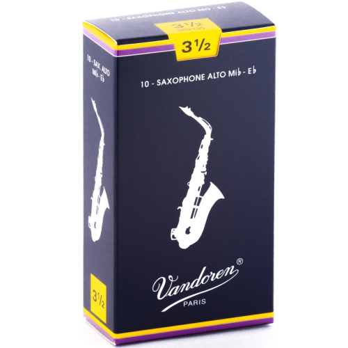 Vandoren Traditional Alto Saxophone Reeds - #3.5, 10 Box