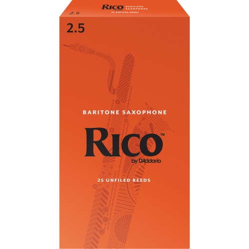 Rico Baritone Saxophone Reeds - #2.5, 25 Box