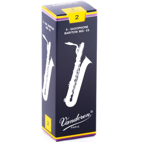 Vandoren Traditional Baritone Saxophone Reeds - #2, 5 Box