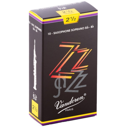 Vandoren ZZ Soprano Saxophone Reeds - #2.5, 10 Box