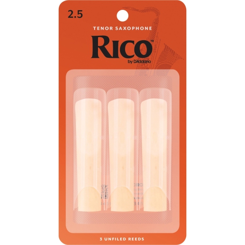 Rico Tenor Saxophone Reeds - #2.5, 3 Pack