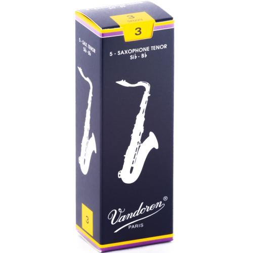 Vandoren Traditional Tenor Saxophone Reeds - #3, 5 Box