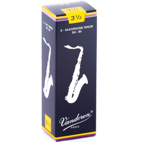 Vandoren Traditional Tenor Saxophone Reeds - #3.5, 5 Box