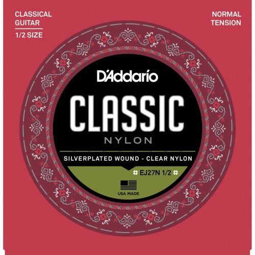 D'ADDARIO  Ej27N Classical Guitar Strings - 1/2