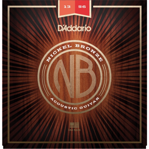 D'Addario NB1356 Nickel Bronze Acoustic Guitar Strings - Medium, 13-56