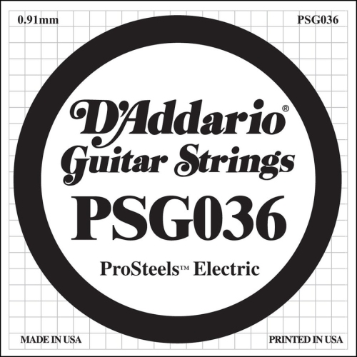 D'Addario PSG036 XL ProSteel Single Electric Guitar Strings - 36