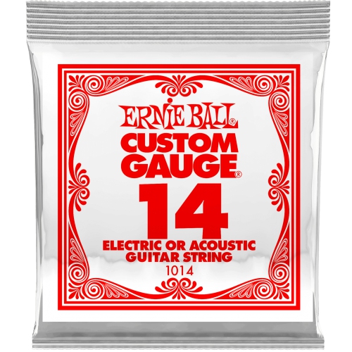 Image 1 de 1.. Corde de guitare électrique ou acoustique en acier ordinaire P01014 d'Ernie Ball - 14 pi