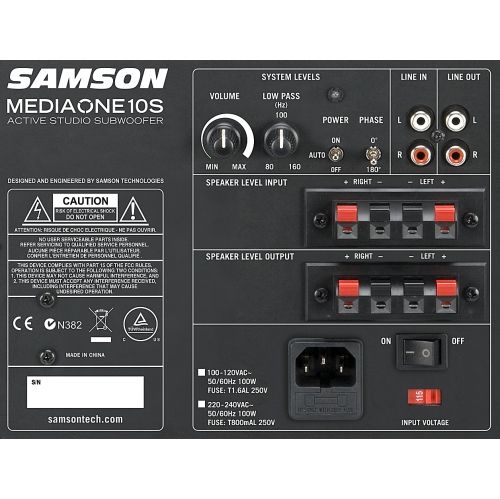 Samson Subwoofer actif de studio MediaOne 10S