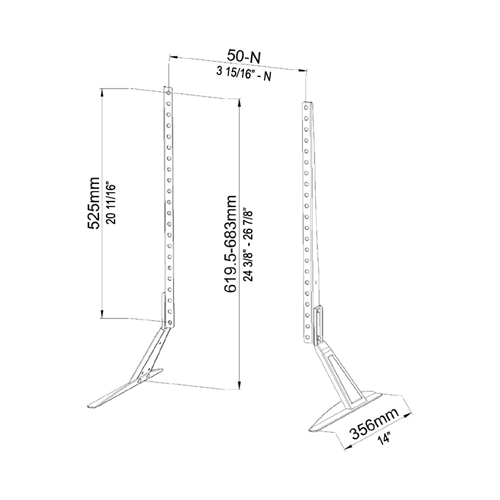 GlobalTone Tabletop TV Mount Stand for LED LCD Plasma Television 37" to 65"