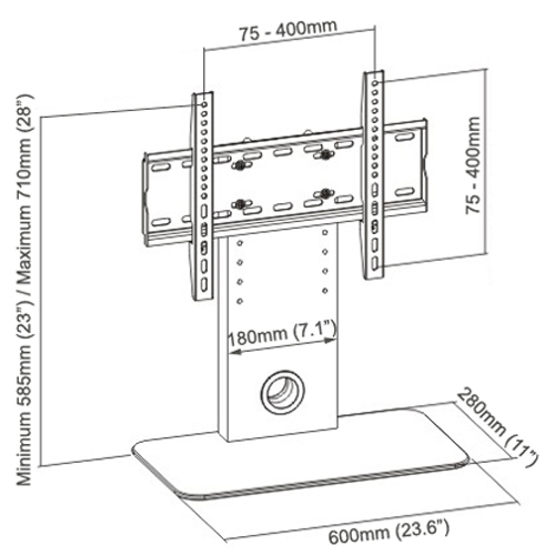 GlobalTone Tabletop TV Mount Stand for LED LCD Plasma Television 23" to 55"