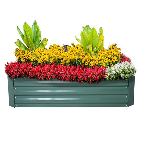 Outsunny BoxKit Set Fence 4-Panel Green