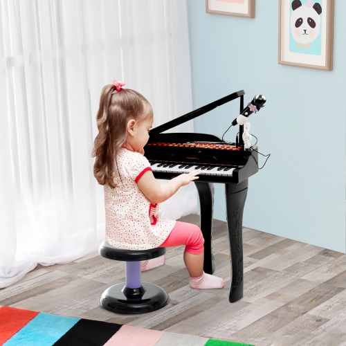 Qaba Mini Electronic Musical Piano 37 Key Keyboard Black