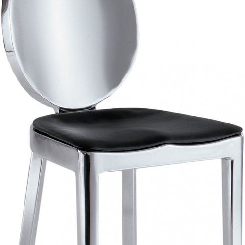 Chaise d’appoint en cuir véritable OCC - Ensemble de 6 - transparent; Café; Blanc