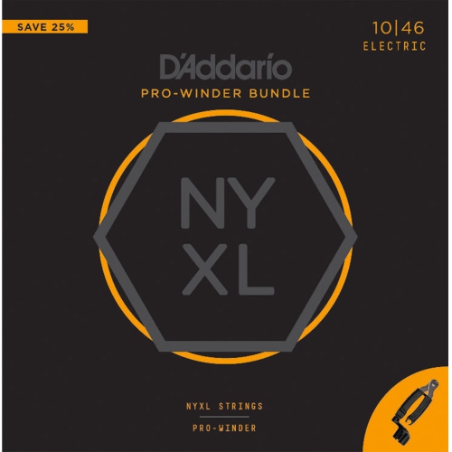 D'ADDARIO  Nyxl 10-46 Electric Guitar Strings & Pw Winder Bundle