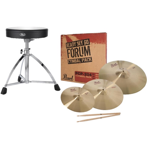 Pearl Ready-Set-Go Accessory Kit - Cymbals, Stool, Sticks