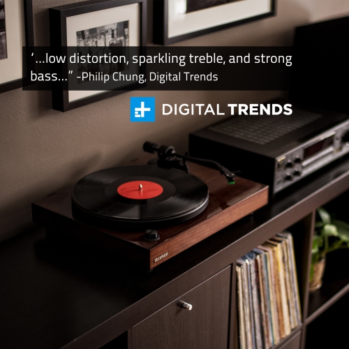 Tourne-disque haute fidélité RT81 Elite de Fluance avec cartouche AT95E d'Audio Technica, entraînement par courroie, préamplificateur