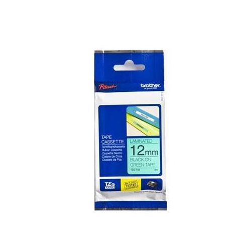 LAMINATED TAPES, 12MM BLACK ON GREEN