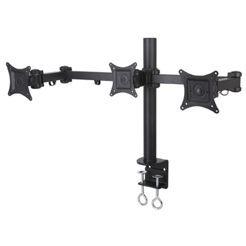 GlobalTone Full Motion Flat Panel Computer Triple Monitor Desk Mount for 3 Screens 13" to 22"