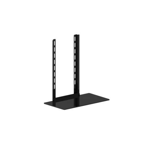 GlobalTone Single Media DVD shelf for receiver, cable box and more, Black Tempered Glass, Fixed to the wall