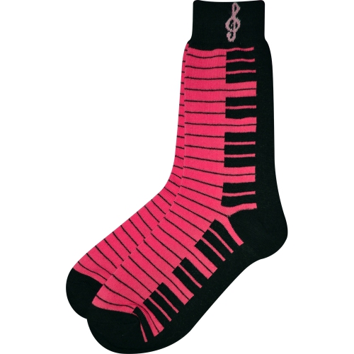Keyboard Socks - Black/Neon Pink, Women's