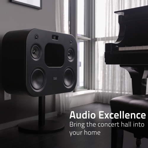 Système audio haute fidélité sans fil à trois voies Fi70 de Fluance avec puissant amplificateur et deux haut-parleurs d’extrêmes graves de 8 po