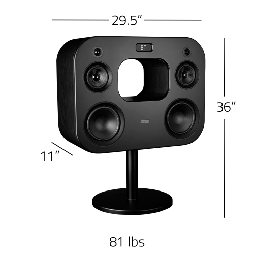 Système audio haute fidélité sans fil à trois voies Fi70 de Fluance avec puissant amplificateur et deux haut-parleurs d’extrêmes graves de 8 po