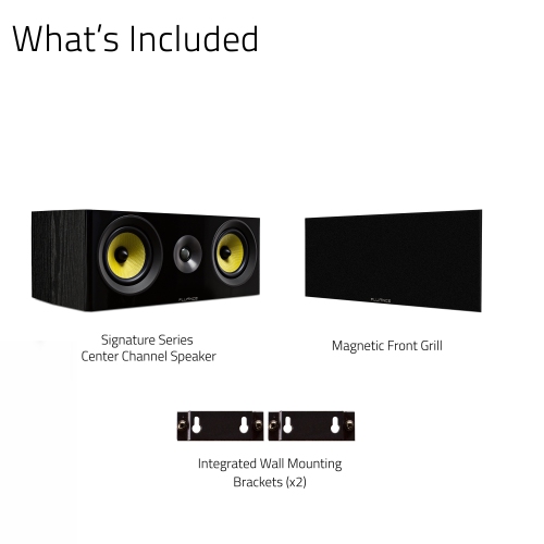 Fluance Signature HiFi 2-Way Center Channel Speaker for Home Theater Surround Sound System