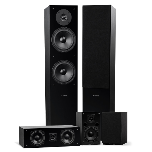Fluance Elite High Definition 5.0 Surround Sound Home Theater Speaker System - Floorstanding Towers, Center and Rears