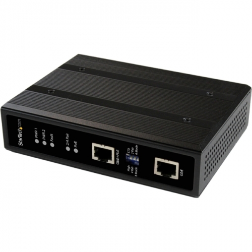 StarTech Industrial 1 Port Gigabit PoE+ Power over Ethernet Injector w/ Non-Standard PoE Boost (60W) and Redundant Power