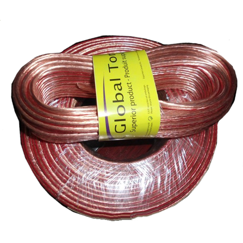 GlobalTone Speaker Wire 10 AWG 25 ft Clear Jacket 10 Gauge CCA