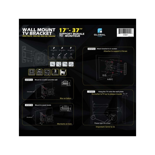 GlobalTone Speaker Wall Mounts for Satellite Home Theater Speakers Black Sold in Pair