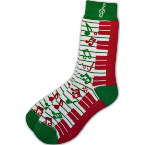 Holiday Keyboard Music Note Socks - Women's