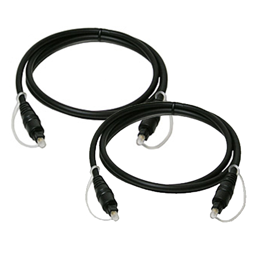 GlobalTone Value Pack 2x Toslink Optic Fiber Audio Digital Cable Black 6ft