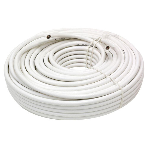 DBYLES CABLES  Dbyles Rg6 Coaxial Video Cable Bulk Wire Without Connectors 100Ft In White