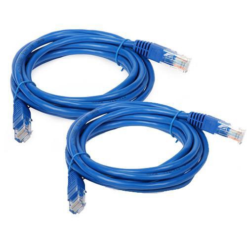 GlobalTone Value Pack 2x CAT6 UTP Network Ethernet Cable Blue 14ft