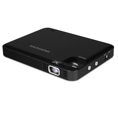 Magnasonic LED Pocket Pico Video Projector, HDMI, Battery, Speaker, 60" Display for Movies, Presentations, Laptops