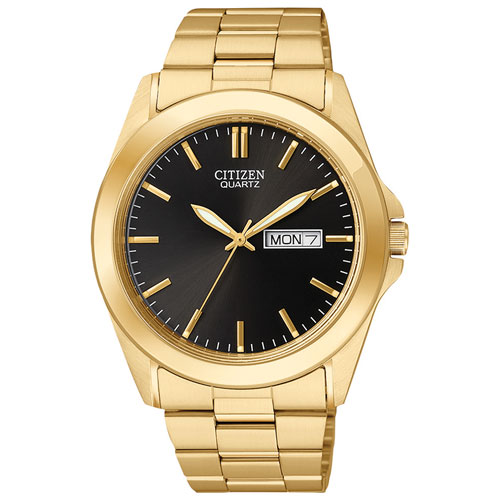 Citizen Quartz 39mm Men's Dress Watch - Gold/Black