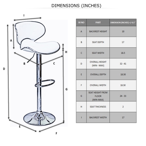 ViscoLogic Oasis Adjustable Bar Stools Set of 2 Barstools